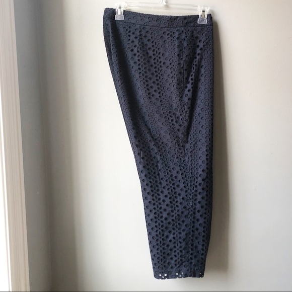 Crown & Ivy Navy Blue Eyelet Cotton Pants Size 12 - Picture 8 of 8